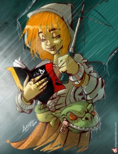 Reading_in_the_rain____by_Leechman
